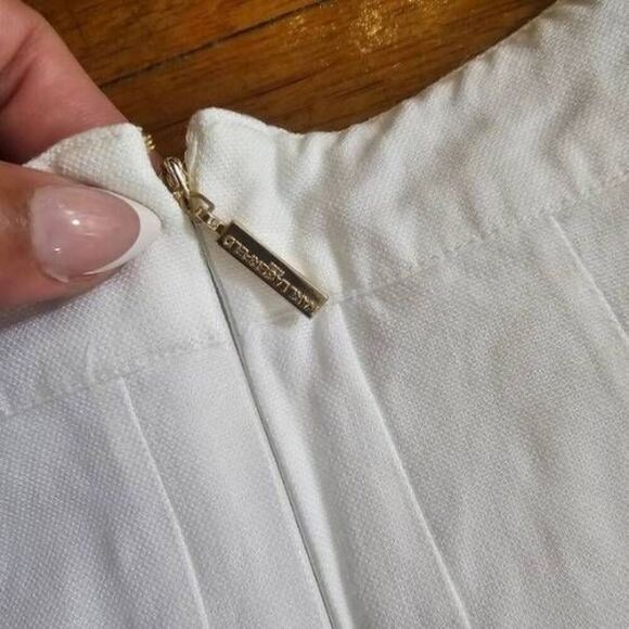 Karl Lagerfeld A Line Embroidered Skirt Size 10 White - Picture 6 of 8